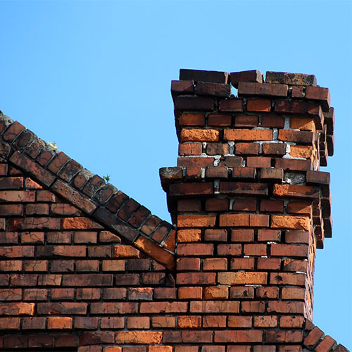 Crumbling Brick Chimney