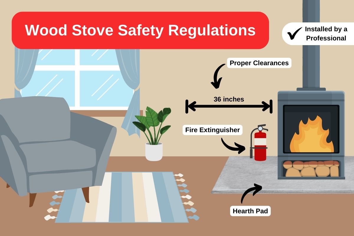 original infographic highlighting wood stove safety regulations